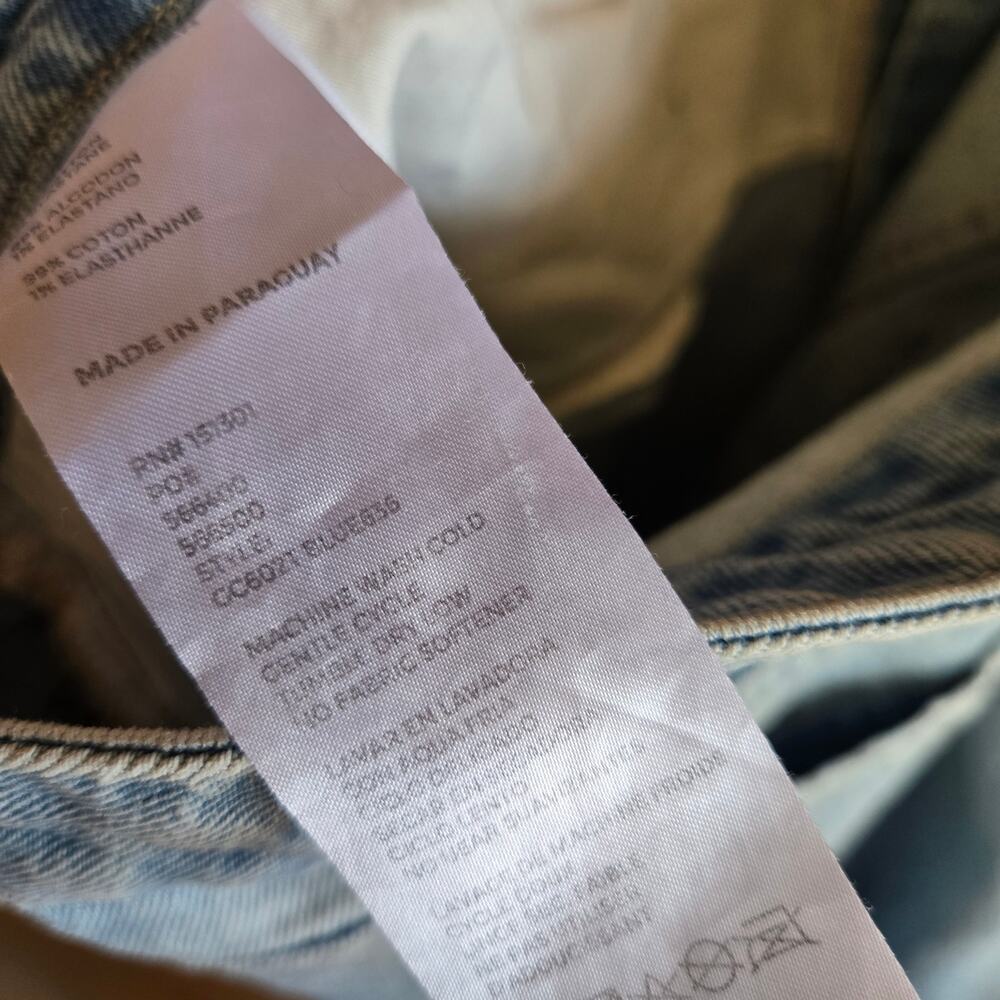 Good American Jean Good Classic Straight Leg Plus 24 Light Wash Distressed Denim - Picture 7 of 7